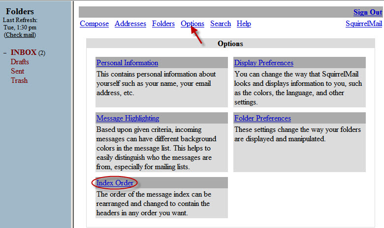 Hướng dẫn sử dụng email SquirrelMail